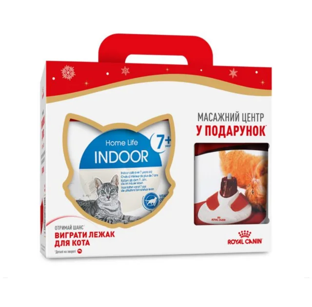Сухой корм Royal Canin Indoor 7+ для домашних кошек от 7 лет, 3.5 кг + массажный центр в подарок