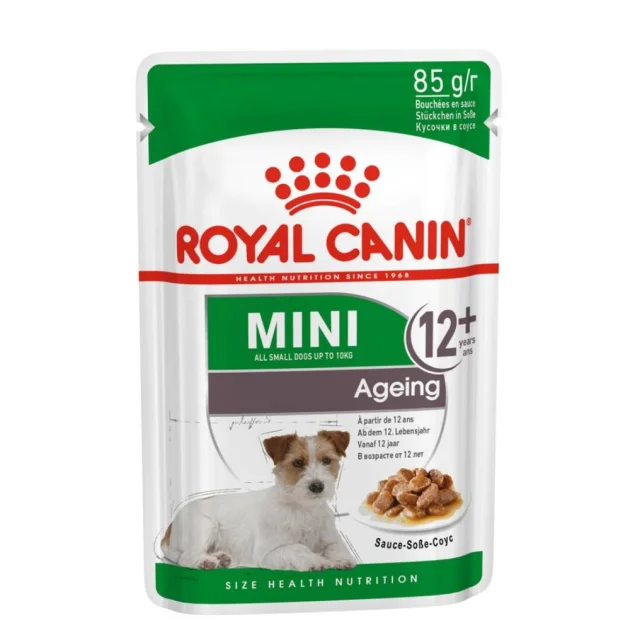 Влажный корм Royal Canin Mini Ageing 12+ для собак мелких пород старше 12 лет, кусочки в соусе, 85 г