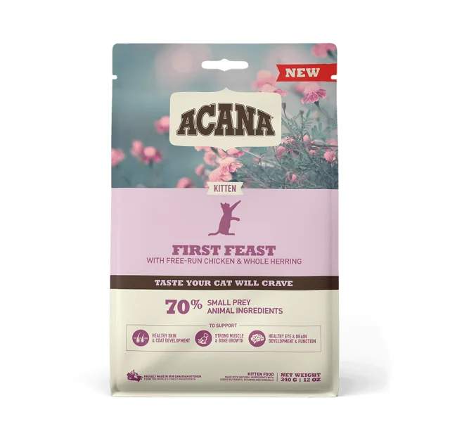 Сухой корм Acana First Feast Cat со вкусом курицы и сельди, для котят всех пород, 340 г