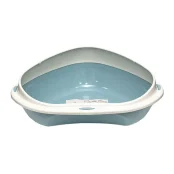 Туалет кутовий з бортиком Georplast Shuttle Corner для котів, 58×48×20.5 см, блакитний