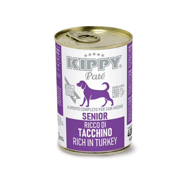 Консервы Kippy Pate Turkey Senior для зрелых собак, паштет с индейкой, 400 г