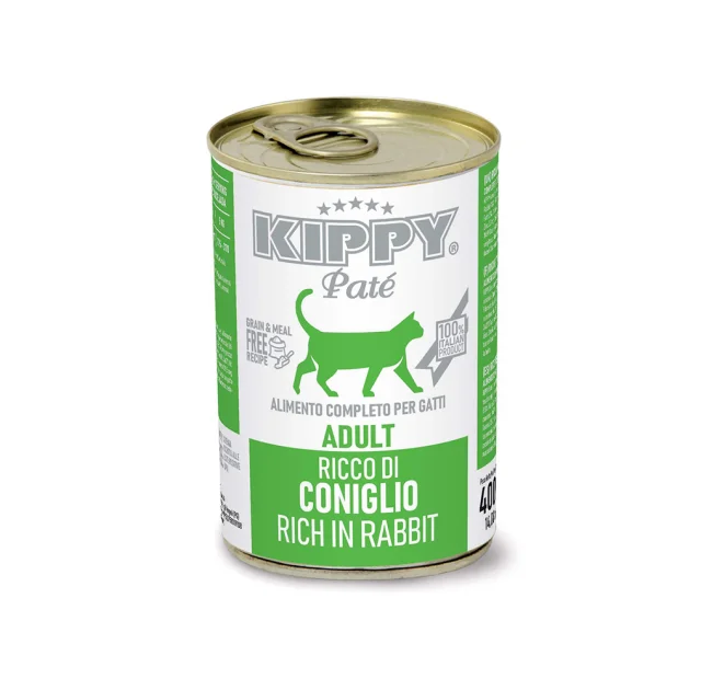 Консервы Kippy Pate Rabbit Adult для взрослых котов, паштет с кроликом, 400 г
