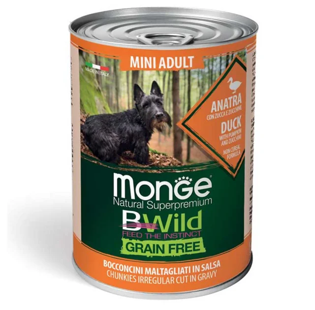 Консерви Monge Dog Wet Be Wild Mini Adult для дорослих собак, качка, гарбуз та цукіні, 400 г