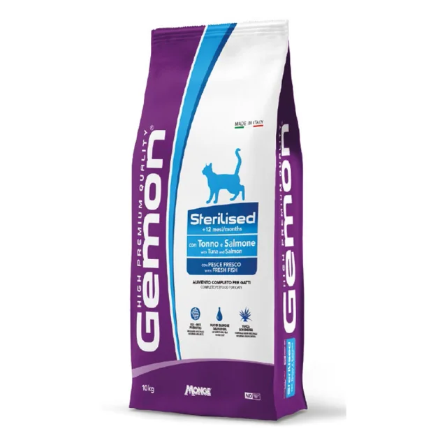 Сухой корм Gemon Cat Sterilised для стерилизованных кошек, тунец с лососем, 10 кг