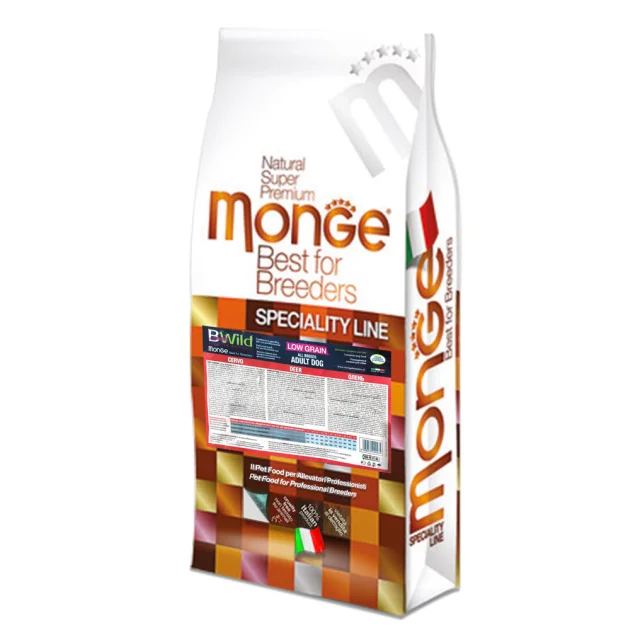 Сухий низькозерновий корм Monge Dog Be Wild Low Grain для собак, з олениною, 15 кг