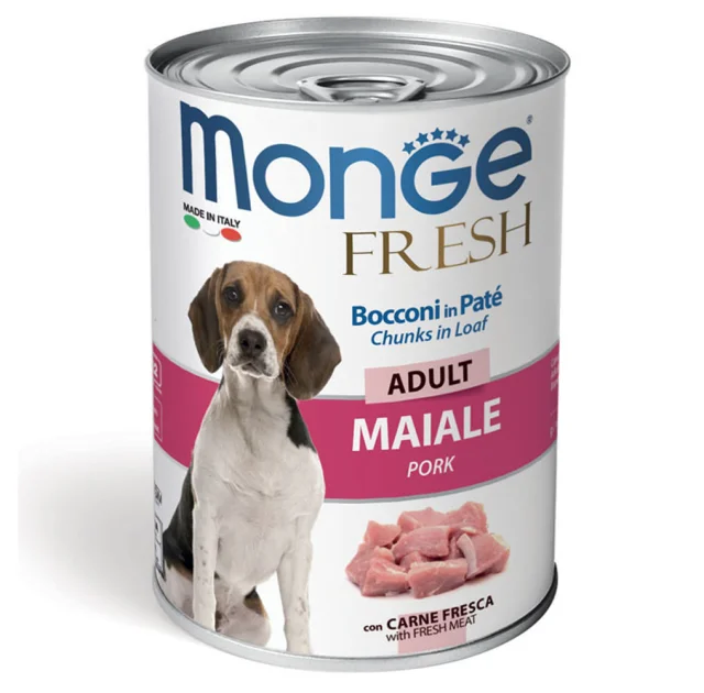 Консервы Monge Dog Fresh для собак, паштет, со свининой, 400 г