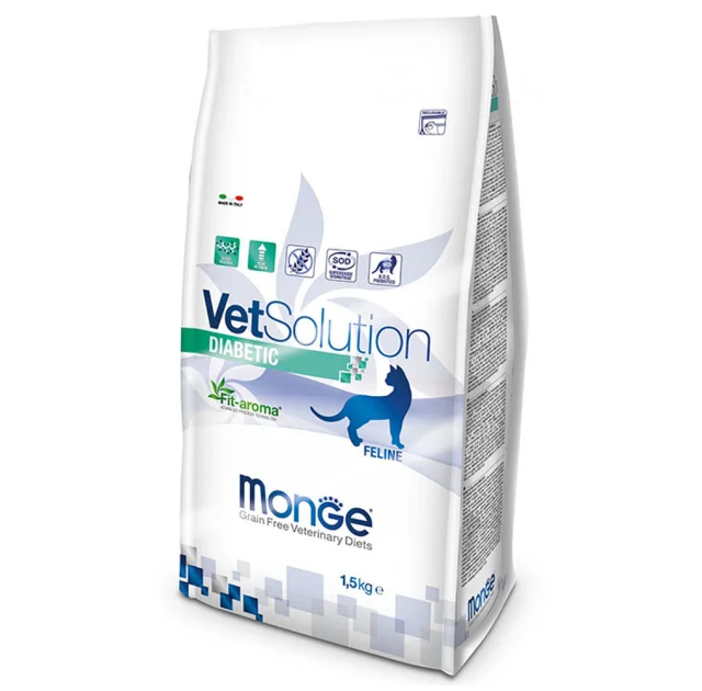 Сухий корм Monge VetSolution Diabetic feline, для котів схильних до діабету, 1.6 кг
