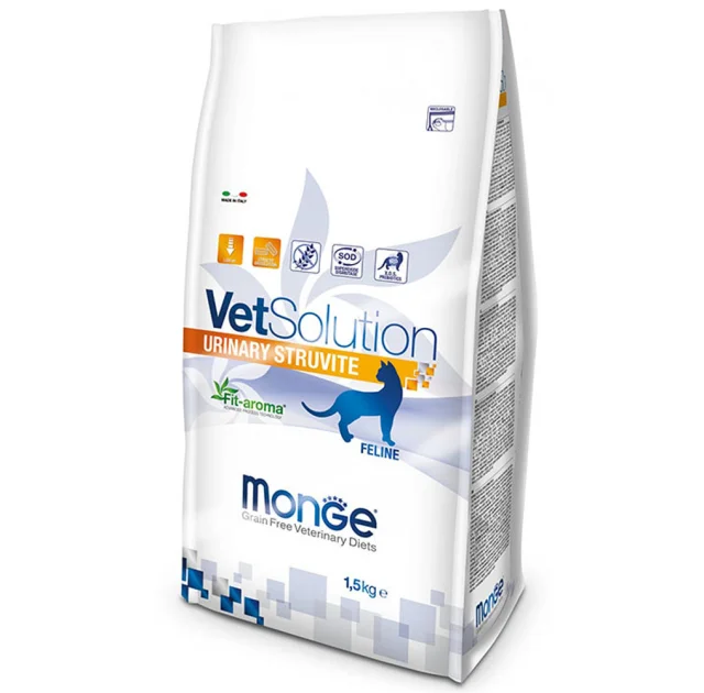 Сухий корм Monge VetSolution Urinary Struvite feline для котів із мочекам'яною хворобою, 1.5 кг