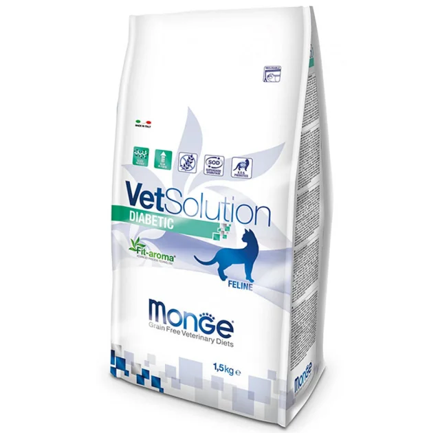Сухий корм Monge VetSolution Diabetic feline для котів із цукровм діабетом, 1.5 кг