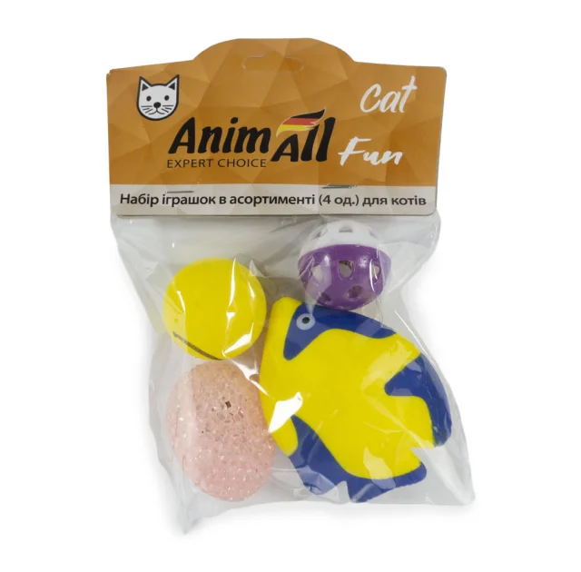 Набор игрушек AnimAll Fun Cat в ассортименте, для кошек, 4 шт
