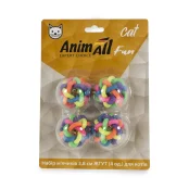 Набір м'ячиків AnimAll Fun Cat Джгут для кішок, пластик, 4 шт