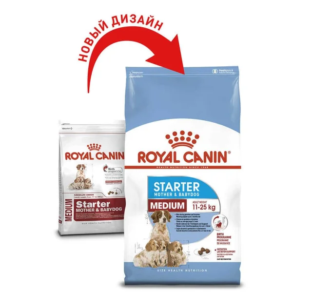 Сухой корм Royal Canin Medium Starter для кормящих собак средних пород, 12 кг