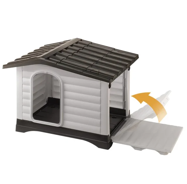 Пластиковая будка Ferplast Dogvilla 11 с открываемой боковой панелью, 111x84x79 см
