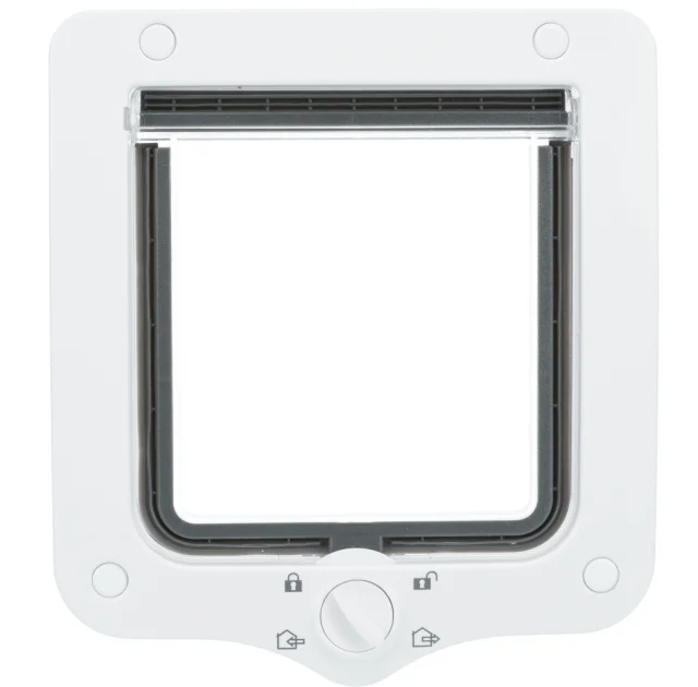Дверца Trixie 4-Way Flap Door with Tunnel для кошек, с дополнительными элементами, белая, 20×22 см