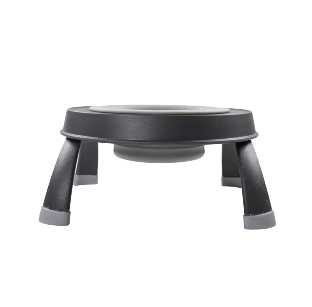 Миска Dexas Single Elevated Feeder одинарная, на складной подставке, малая, светло-серая, 360 мл