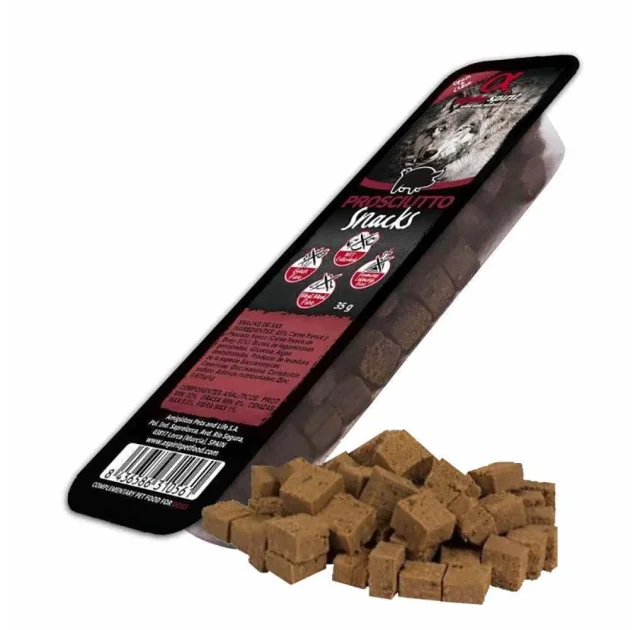 Полувлажное лакомство для собак Alpha Spirit DOG Snacks Prosciutto, кубики с прошутто, 35 г