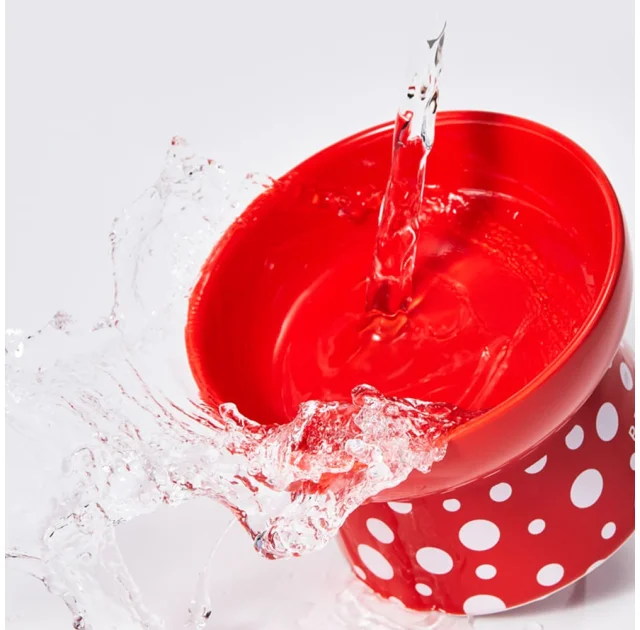 Миска Petkit Polka Dot Bowl керамическая, для собак малых пород и кошек, красная, 120 мл