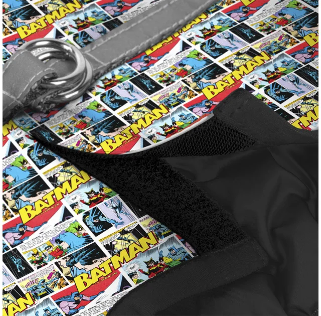 Шлея Waudog Clothes с QR паспортом для собак, рисунок Бэтмен комикс, размер XS1, 18-20 см/24-27 см