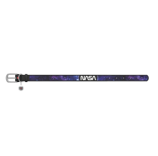 Ошейник WAUDOG Design с QR паспортом для собак, рисунок NASA21, размер S, 15мм/27-36см, чёрный
