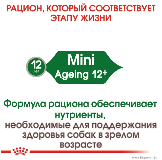 Влажный корм Royal Canin Mini Ageing 12+ для собак мелких пород старше 12 лет, кусочки в соусе, 85 г