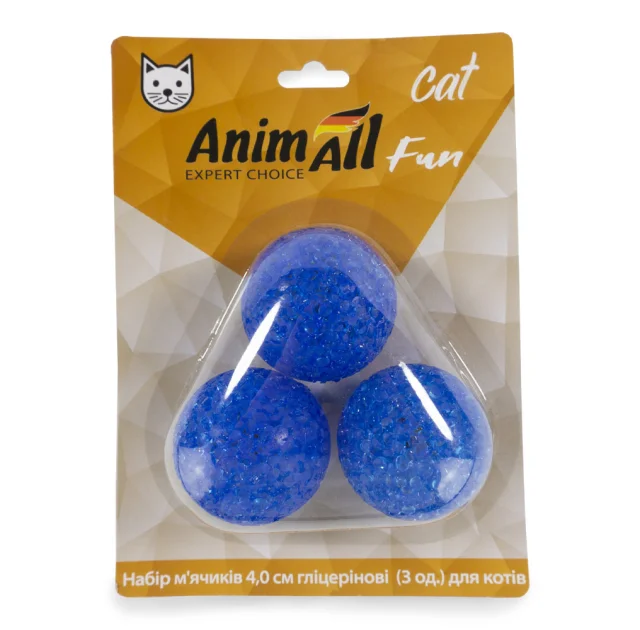 Набір гліцеринових м'ячиків AnimAll Fun Cat для котів, 3 шт
