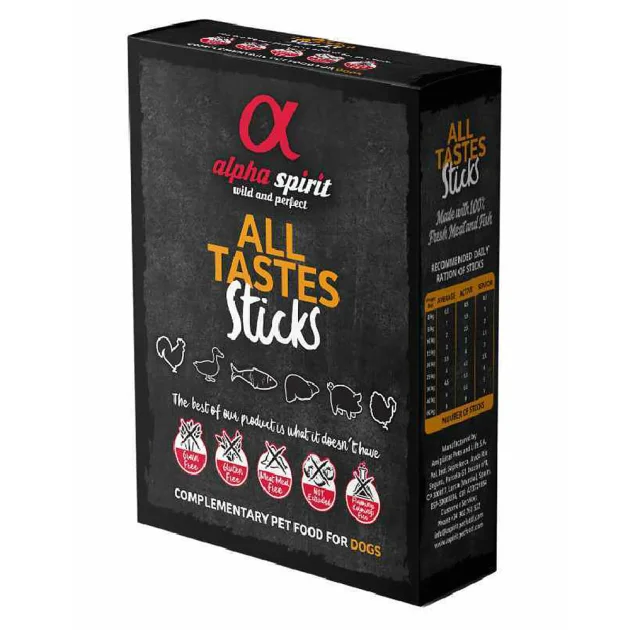 Полувлажное лакомство Alpha Spirit All 6 Tastes in one палочки для собак, набор 6 вкусов, 240 г