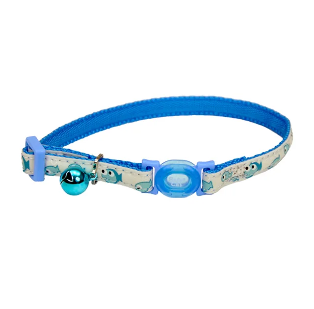 Безопасный ошейник Coastal Fashion Safe Cat Collar для кошек, светоотражающий, голубой, 1×20-30 см