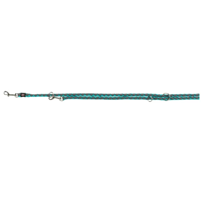 Повідець-перестібка Trixie Cavo Adjustable Lead для собак, плетений, круглий, розмір S-M, 2 м/12 мм, океан/графіт