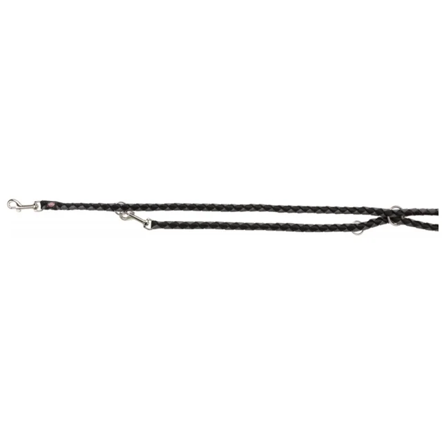 Повідець-перестібка Trixie Cavo Adjustable Lead для собак, плетений, круглий, розмір S-M, 2 м/12 мм, чорний/графіт