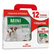 Сухий корм Royal Canin Mini Adult для собак дрібних порід, 4 кг + 12 паучів у подарунок