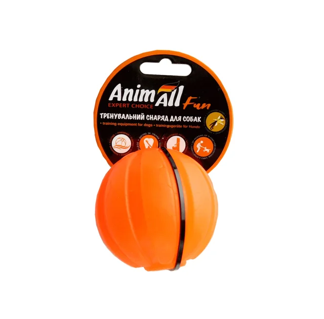 Игрушка AnimAll Fun тренировочный мяч для собак, 5 см, оранжевая