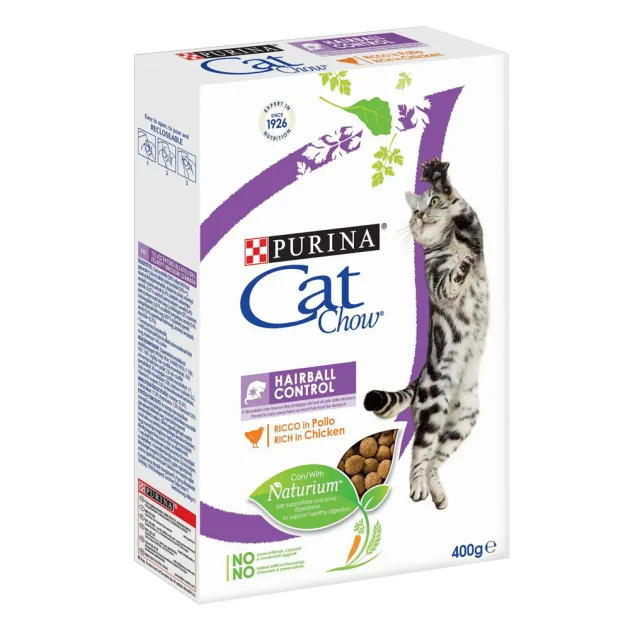 Сухий корм Purina Cat Chow Hairball Control для виводенія вовни у дорослих котів з куркою, 400 г