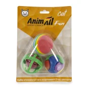 Набор мячиков AnimAll Fun Cat в ассортименте, для кошек,  3 шт