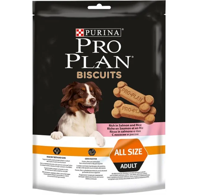 Печенье Purina ProPlan Biscuits для взрослых собак, лосось с рисом, 400 г