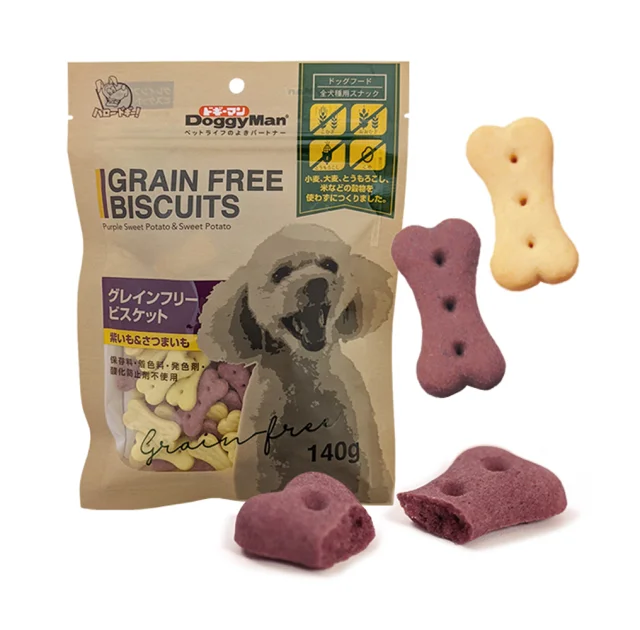 Лакомство DoggyMan biscuits Purple sweet potato&sweet potato, беззерновой бисквит, с бататом для собак, 140 г