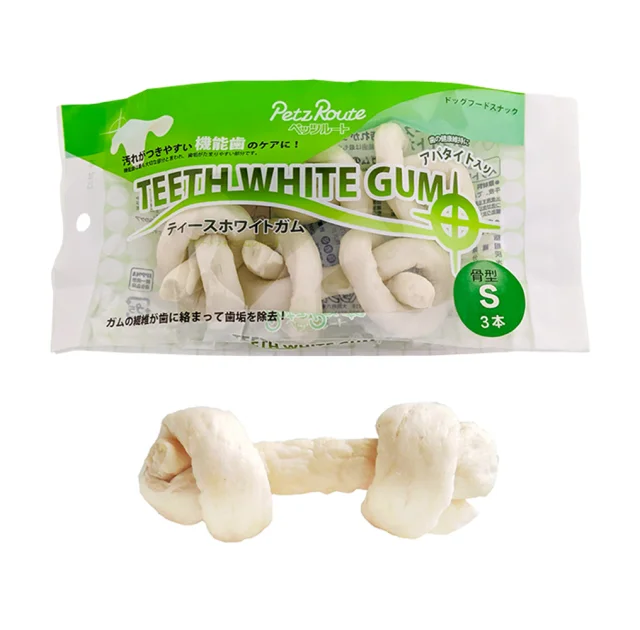 Жевательное лакомство Petz Route Teeth White Gum, кость для чистки зубов, для собак, S, 3×95 г