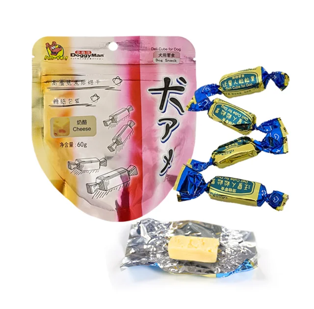 Лакомство DoggyMan Deli Cube Cheese, конфеты кубики, с сыром, для собак, 60 г