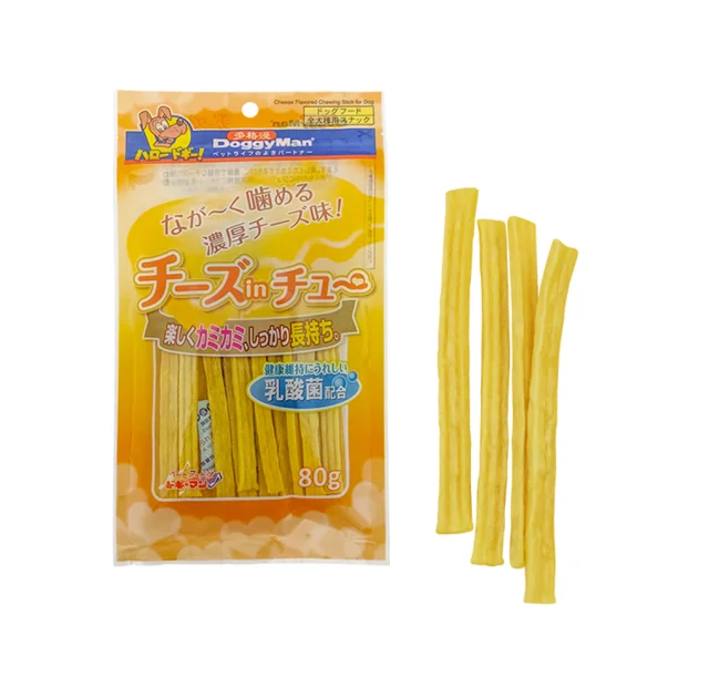 Лакомство DoggyMan Cheese Chewing Stick, палочки с сыром, жевательное лакомство для собак, S, 11 см, 80 г