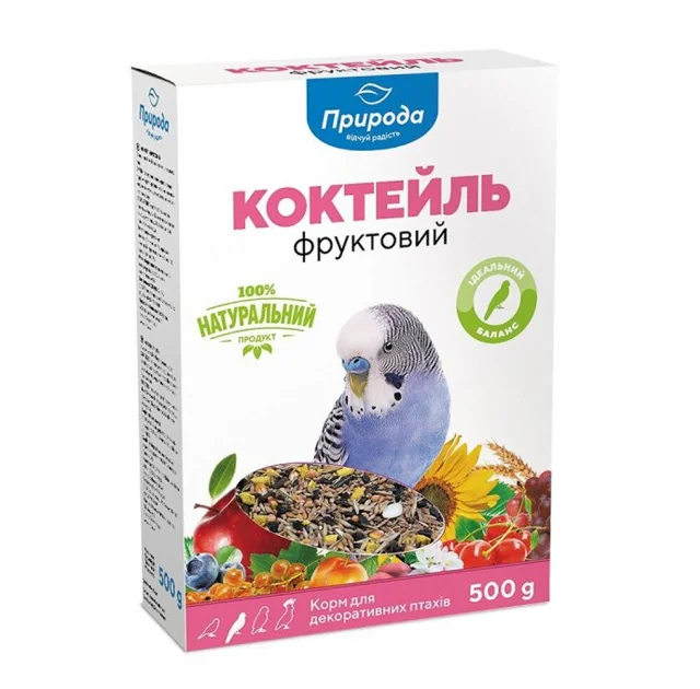 Повноцінний корм Природа Коктейль Фруктовий для декоративних птахів, 500 г