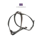 Шлея Cristel для собак, из кожи зенит, прошитый, хамелеон, 10 мм / 29-35 см / 37-47 см, сиреневый