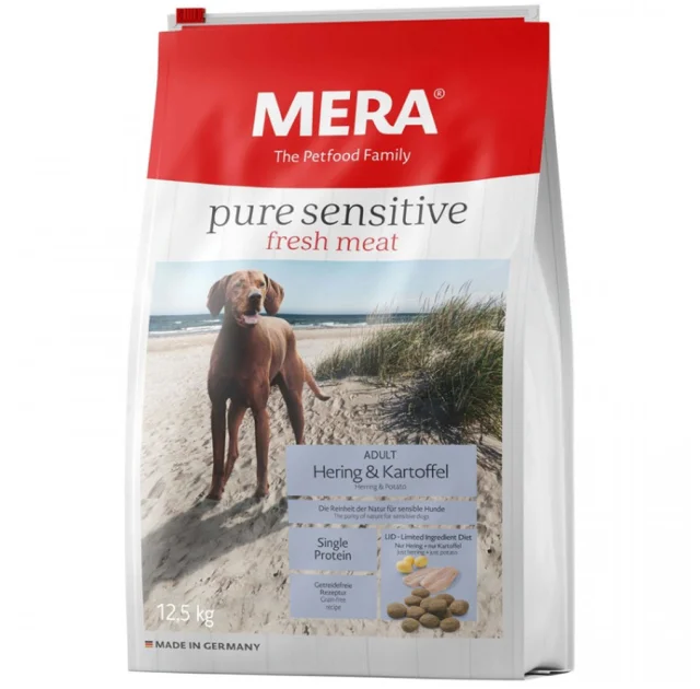 Сухий корм Mera Pure Sensitive Adult Hering&Kartoffel для дорослих собак, з оселедцем та картоплею, 12.5 кг