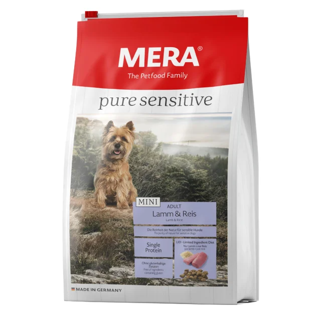 Сухой корм Mera Pure Sensitive Mini Adult Lamm&Reis для взрослых собак малых пород, с ягненком и рисом, 4 кг