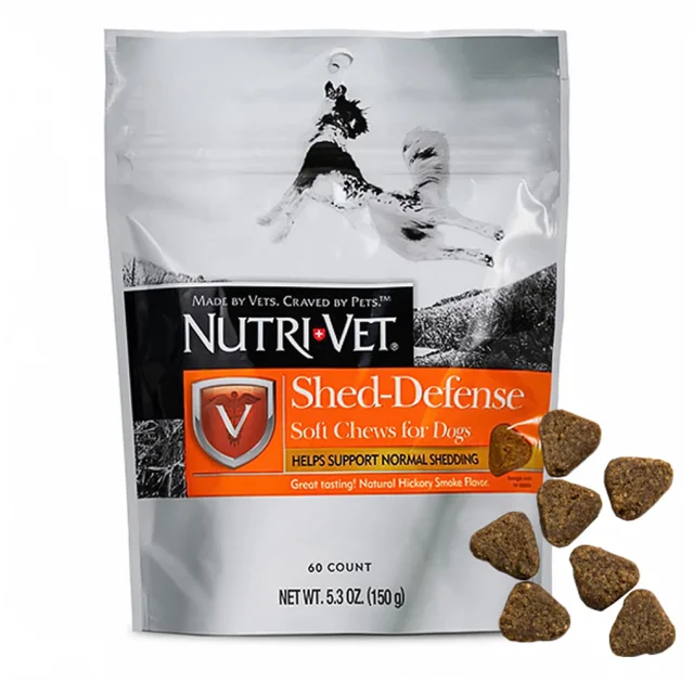 Ласощі Nutri-Vet Shed-Defense Soft Chews з вітамінами для шерсті собак, 60 табл, 150 г