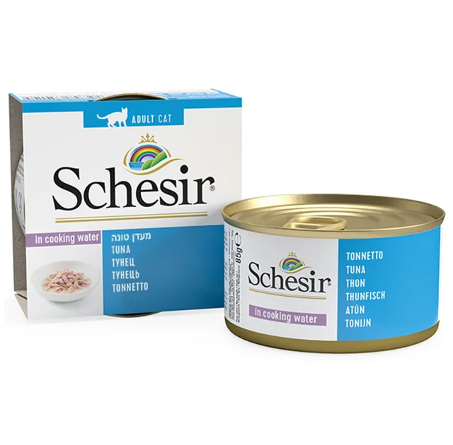 Консерви Schesir Tuna Natural Style натуральні, для котів, тунець у власному соку, банку 85 г