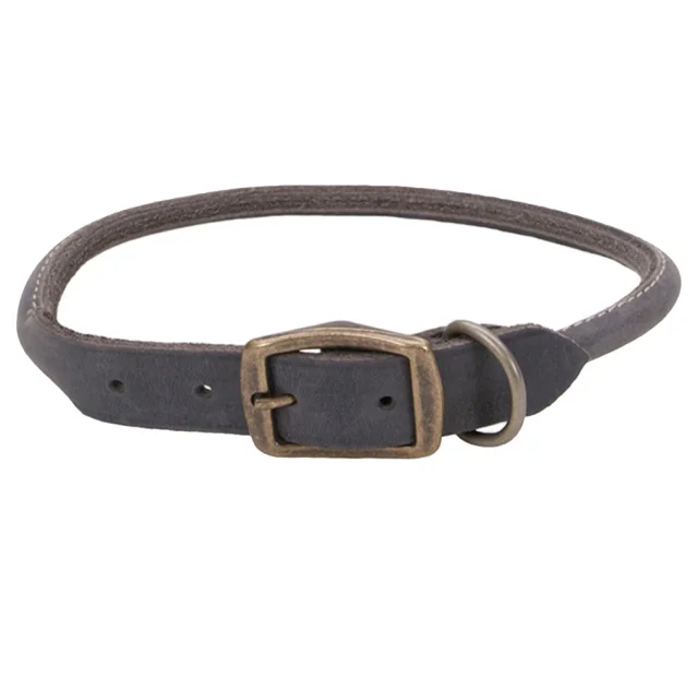 Шкіряний нашийник Coastal Circle T для собак, сірий, 1×40 см