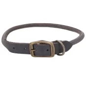 Шкіряний нашийник Coastal Circle T для собак, круглий, сірий, 1.2×50 см