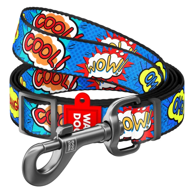 Поводок WAUDOG Nylon для собак, ВАУ, ширина 15 мм, длинна 152-183 см