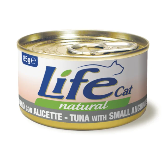 Консерва LifeCat Tuna With Small Anchovies для котів від 6 місяців, з тунцем та омарами, 85 г