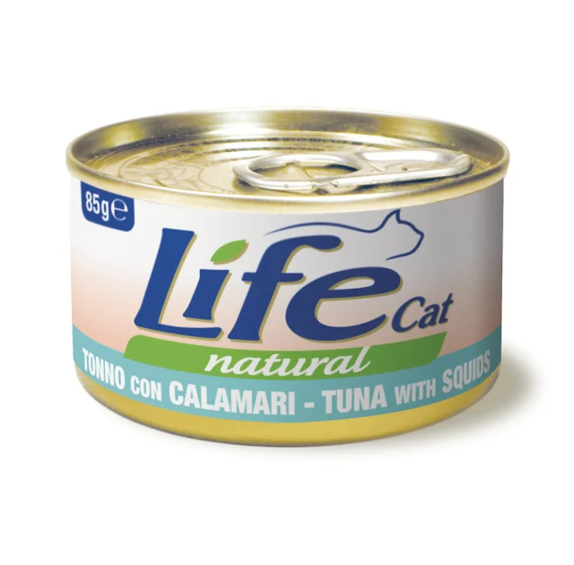 Консерва LifeCat Tuna With Squid для котів від 6 місяців, з тунцем та кальмаром, 85 г