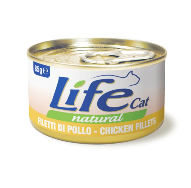 Консерва LifeCat Chicken Fillets для котів від 6 місяців, з курячим філе, 85 г